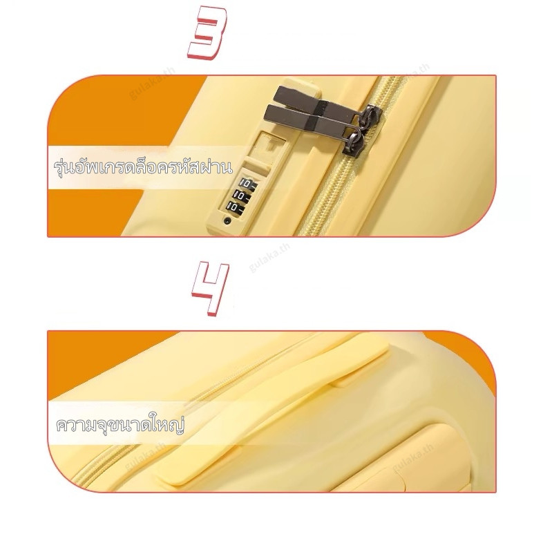 กระเป๋าเดินทาง 20/24นิ้ว [usb port] กระเป๋าเดินทางล้อลาก สีมันวาว น้ำหนักเบา Baggage luggage