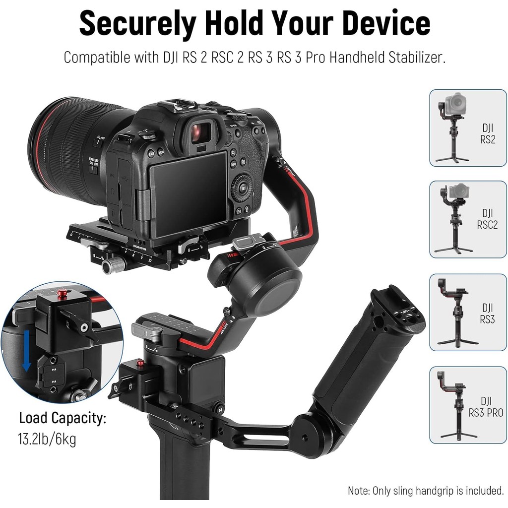 Needer ST49 ด้ามจับสลิงแบบปรับได้สําหรับ DJI RS 2 RSC 2 RS 3 RS 3 Pro