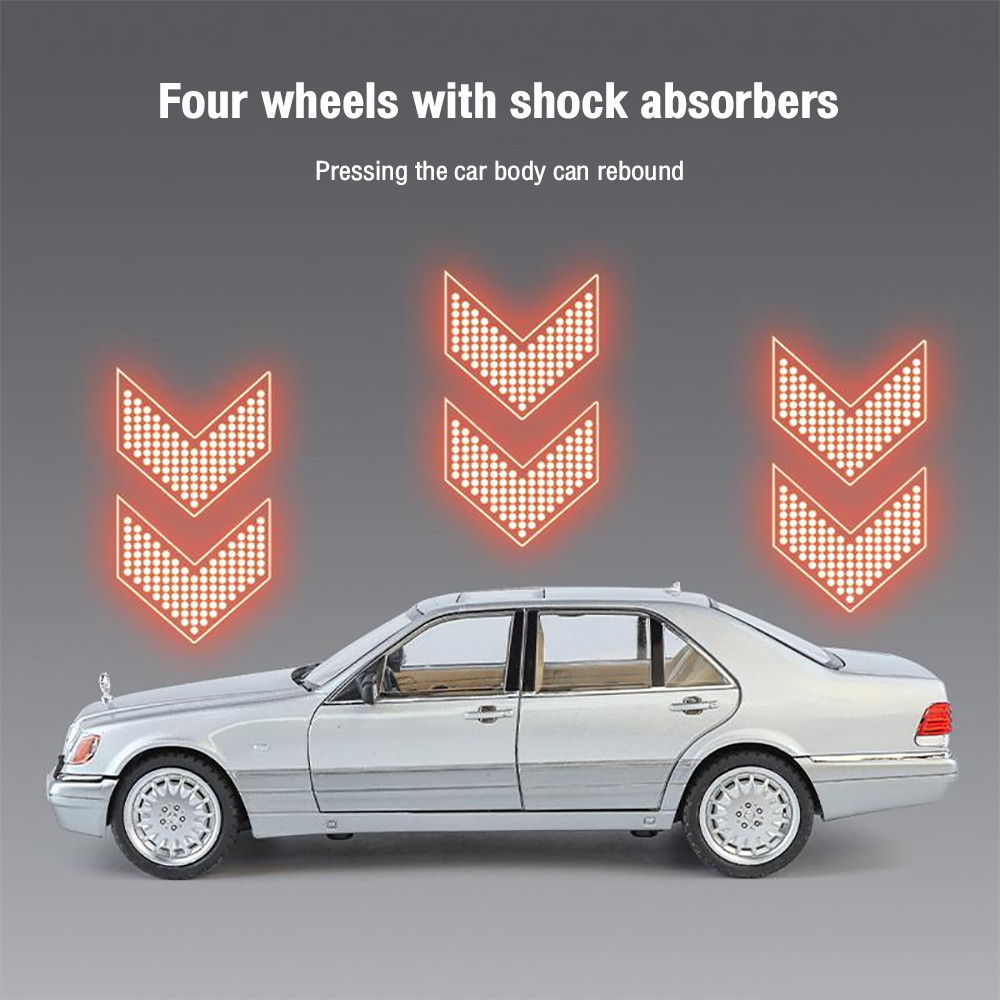 Klt 1:24 Benz W140 320SEL รถโมเดลรถโลหะผสมรถของเล่นคอลเลกชันของขวัญสําหรับเด็กเด็กผู้หญิง - รูปที่ 5