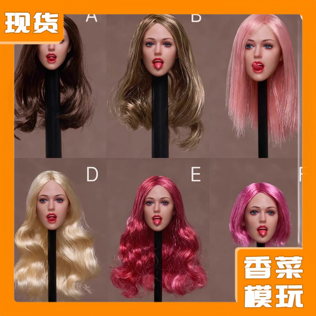 พร้อมสต็อก Z6TOYS 1/6 ZC009 เซ็กซี่ Emoticon Movable Eye หญิงหัวแกะสลักเหมาะสําหรับยาง-Encapsulated Body