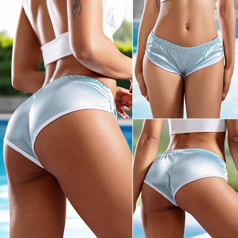 nz080#women กางเกงกีฬาขาสั้นผ้ายืด เซ็กซี่วิ่ง