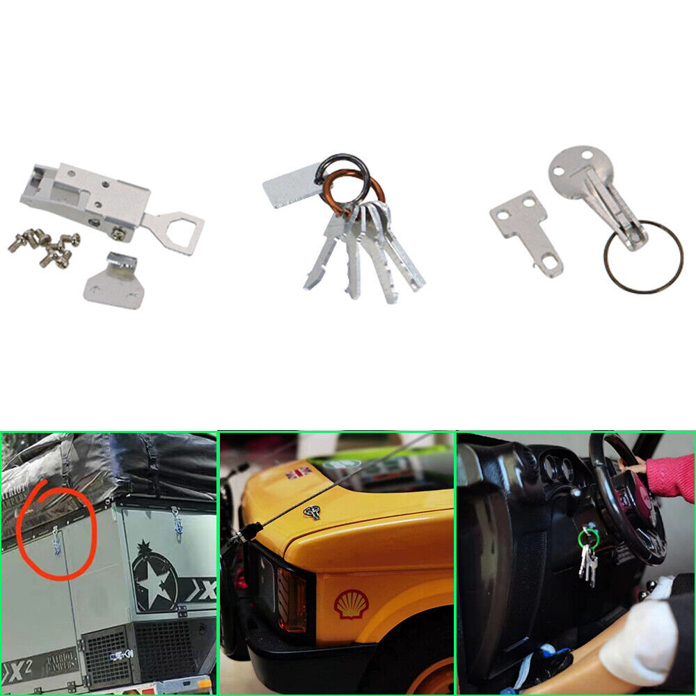 กุญแจล็อคโลหะจําลองขนาดเล็กสําหรับ 1/10 RC Crawler TRX4 SCX10 RC4WD D90