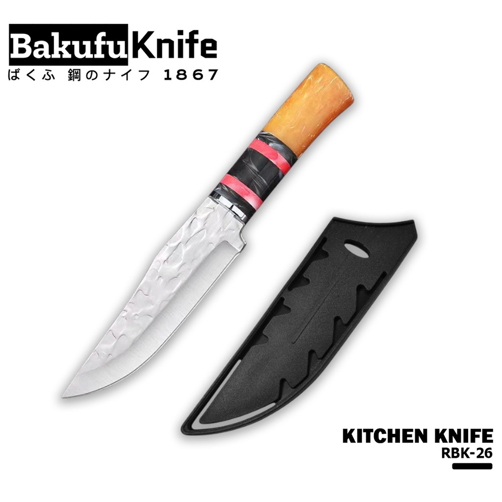 Bakufu Knife มีดทำครัว ด้ามเรซิ่oสไตล์ญี่ปุ่น แล่เนื้อ หั่นเนื้อ ดีไซน์สวย มีดทำครัวอเนกประสงค์ Bakufu รุ่น RBK-26