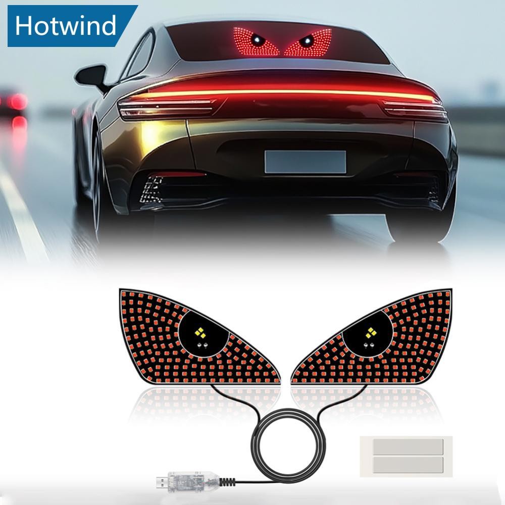 Hw 2 ชิ้นรถ LED ตาไฟตกแต่งหน้าต่างด้านหลังไฟเตือน Devil Eye บรรยากาศ Auto อุปกรณ์ตกแต่ง V9Z7