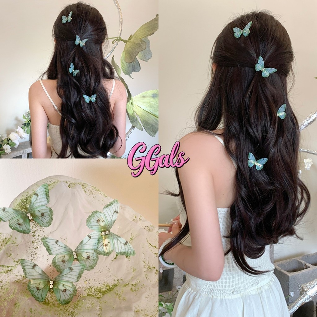 🌺GGals🌺กิ๊ฟติดผม ใหม่ ผีเสื้อ ตัวเล็กเขียวน่ารัก กิ๊ปติดผม แฟชั่น คุณภาพสูง พร้อมส่งจากไทย#VO-14