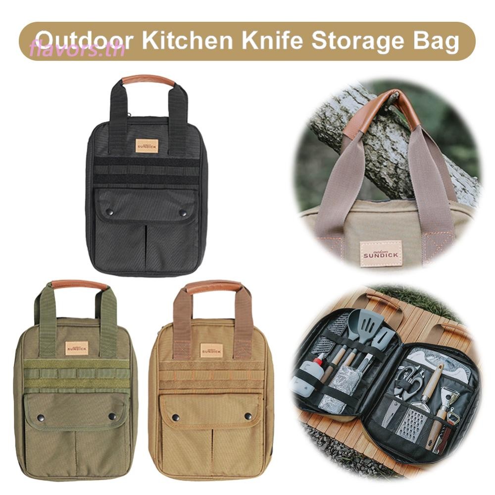 Camping Cooking Utensils Set Bag Portable Cooking Utensils Set Travel Organizer with Handle for Outd