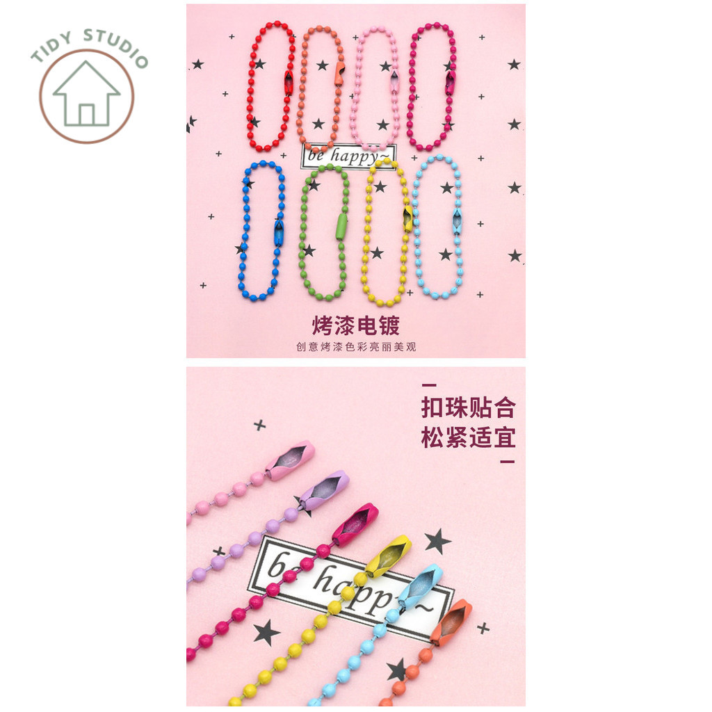 โซ่สำหรับทำพวงกุญแจ เซ็ต 10 ชิ้น มีให้เลือกทั้งหมด 5 สี โซ่ไข่ปลา ใช้ทำของที่ระลึก ของแจก