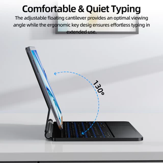 GOOJODOQ Portable Keyboard Case for Air4/5/6/7/8 Pro11(2018-25) Gen10 Floating Cantilever การแจ้งเตือนจอแสดงผล LED