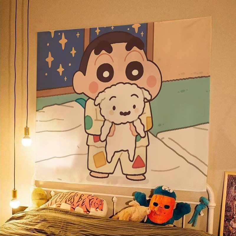 จัดส่งจากไทย] ผ้าพื้นหลัง Agirl Crayon Shin-chan ผ้าแขวน ผ้าผนัง ผ้าหัวเตียงห้องนอน ตกแต่งหอพัก ผ้าปูน่ารัก ซีรีส์การบำบัดโฮมสเตย์
