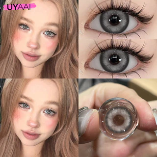 คอนแทคเลนส์ [0.00~-6.00] UYAAI Milk Ball series คอนแทคเลนส์สี 14.0mm Black Brown สีเขียว คอนแทคเลนส์รายเดือน