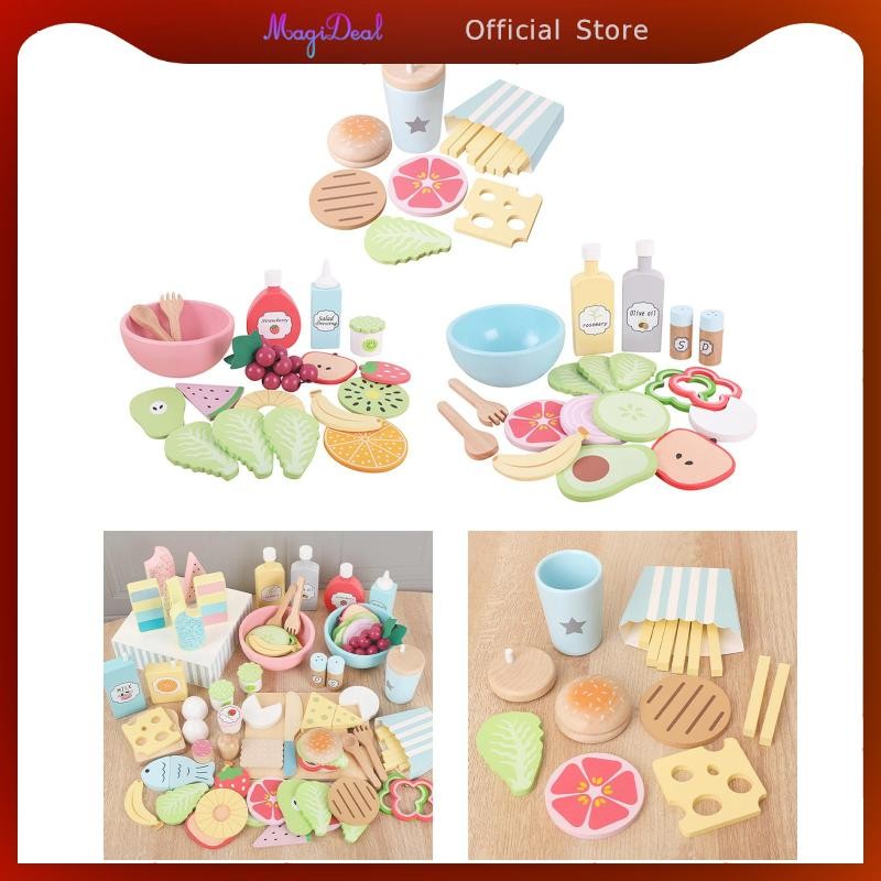 Magideal Kitchen Playset อุปกรณ์ของเล่นของเล่นการเรียนรู้ในช่วงต้นทักษะการปรุงอาหารสําหรับเด็กชายและเด็กหญิงของขวัญเด็ก