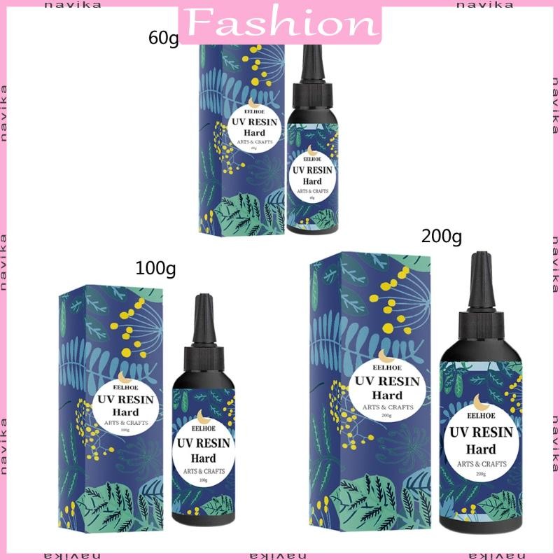 Nav UV เรซิ่น 60 100 200g คริสตัลใสอัลตราไวโอเลตปลอดสารพิษ Hard กาวโปร่งใส Solar Cure ซันไลต์เรซิ่น