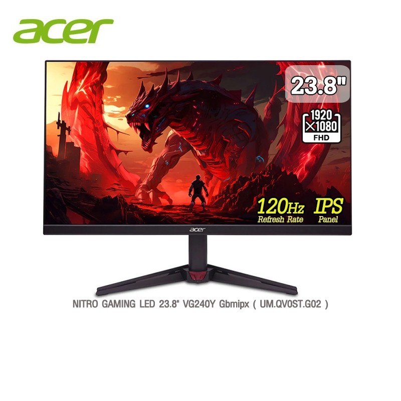ส่งด่วน MONITOR 23.8" ACER-NITRO GAMING LED23.8" VG240Y Gbmipx ( UM.QV0ST.G02 ) P6bmipx UM.QV0ST.602
