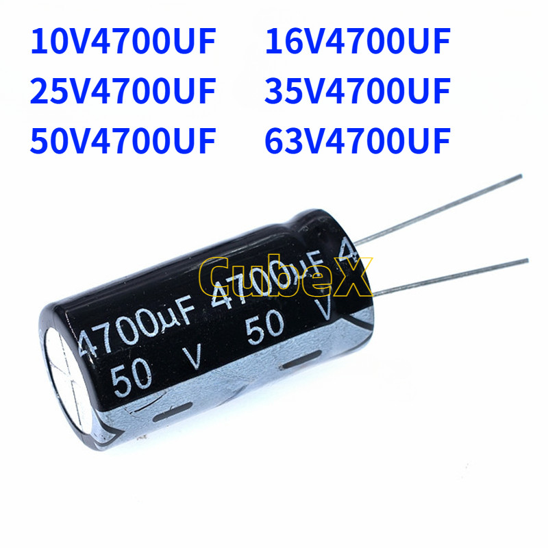 1/2/5 ชิ้นอลูมิเนียม Electrolytic Capacitor 4700μF ขนาดใหญ่ความจุกว้างช่วงแรงดันไฟฟ้า 10 โวลต์/16 โวลต์/25 โวลต์/35 โวลต์/50 โวลต์/63 โวลต์ตัวเก็บประจุไฟฟ้า
