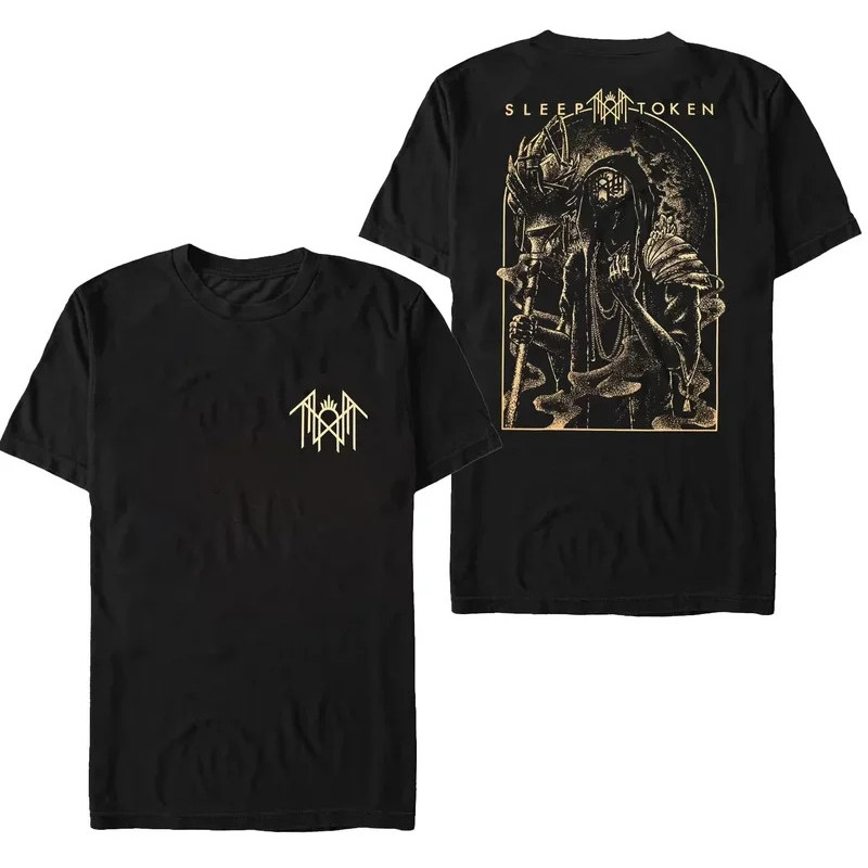 2025 Sleep Token เสื้อยืดพิมพ์ระดับไฮเอนด์จากวงดนตรีอเมริกัน หรูหรา สำหรับทั้งชายและหญิง เสื้อผ้าฝ้าย Y2k เสื้อยืดที่แตกต่าง