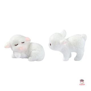 ลูกแกะน้อย [ เซต 2 ชิ้น ] ตุ๊กตาจิ๋ว โมเดลจิ๋ว แต่งสวน ตุ๊กตาแต่งสวนจิ๋ว ตุ๊กตาจัดสวนถาด