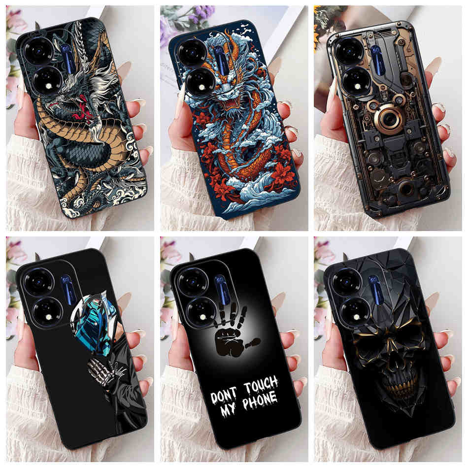 สําหรับ Itel P55 5G P661N P665L A666L A666LN Cool Dragon รูปแบบเคสโทรศัพท์ ItelP55 P 55 4G สีดําซิลิ