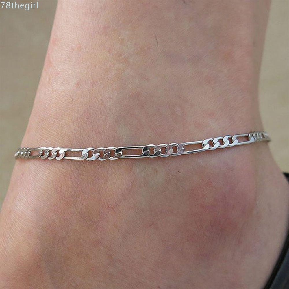THEGIRL Anklet Simple Men Womens Foot Gold & Silver Alloy Figaro Chain Jewelry