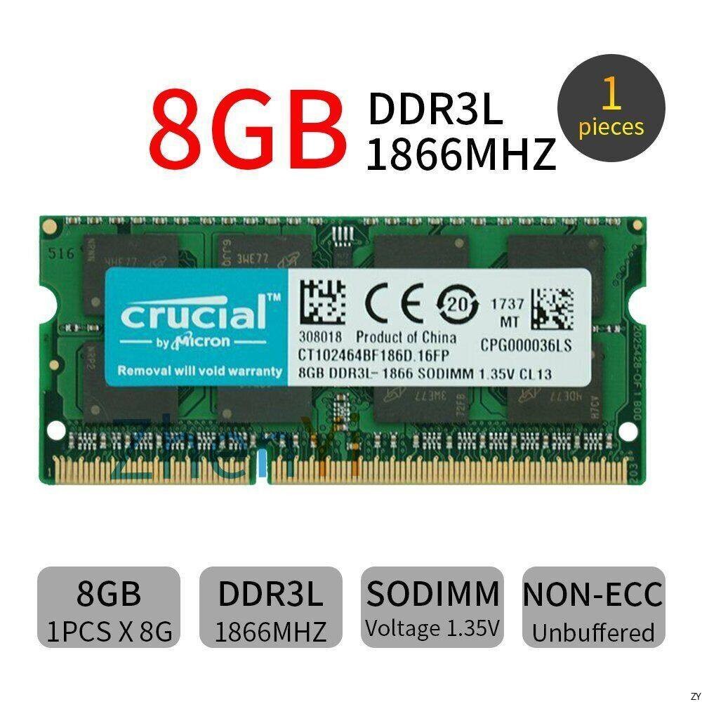 สําหรับ Crucial 8GB DDR3L 1866MHz PC3L-14900S SODIMM 1.35V หน่วยความจําแล็ปท็อปโน้ตบุ๊ค RAM