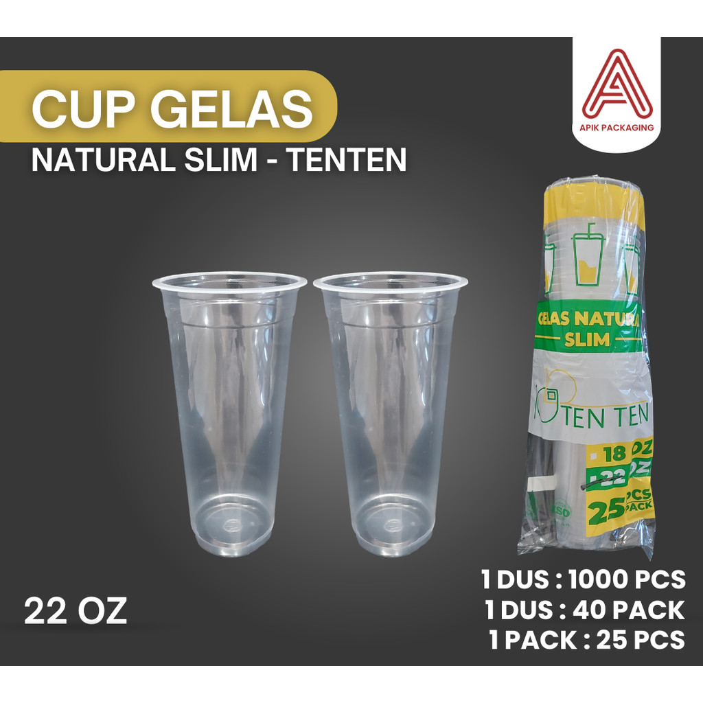 TENTEN 22OZ SLIM FLAT GLASS CUP