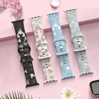 พิมพ์ซิลิโคนสายยางนุ่ม for IWatch Apple Watch Ultra/SE 3 2 49 มม.Series 11 10 9 8 7 6 5 4 46 45 44 42 41 40 38 มม.