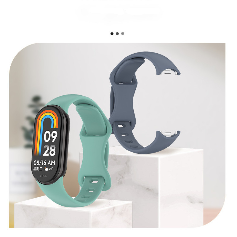 สายรัดยางกีฬา for Smartwatch Xiaomi Mi Band 10 9 สายรัดข้อมือซิลิโคนปรับได้สายรัดข้อมืออุปกรณ์เสริม for Xiaomi Mi Band 8 - รูปที่ 2