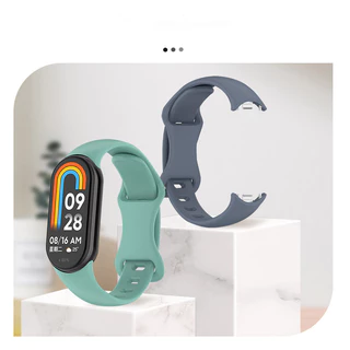 สายรัดยางกีฬา for Smartwatch Xiaomi Mi Band 10 9 สายรัดข้อมือซิลิโคนปรับได้สายรัดข้อมืออุปกรณ์เสริม for Xiaomi Mi Band 8