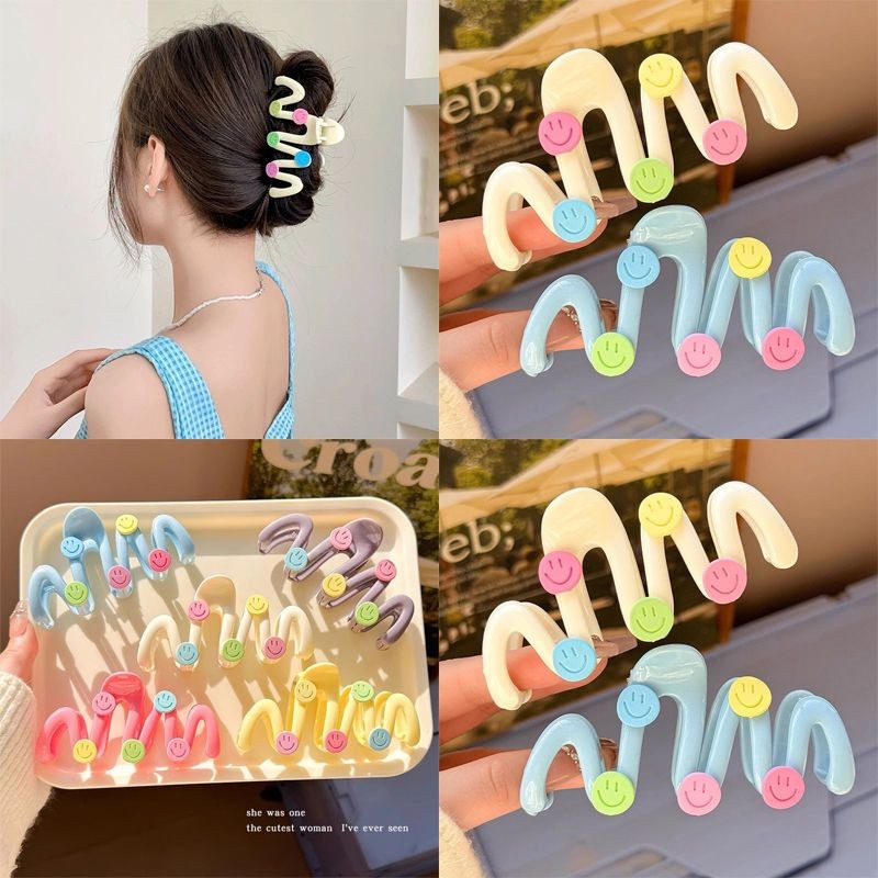 Dopamine Smiling Wavy Hairpins ผู้หญิงเครื่องประดับผมใหม่