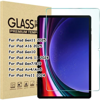 ฟิล์มกระจกใสนิรภัย สำหรับ ไอแพด iPad Gen11 A16 Air16 Air 7/6/5/4/3/2/1, Gen 11/10/9/8/7/6/5 Mini 7/6/5/4, Pro 2021-2024