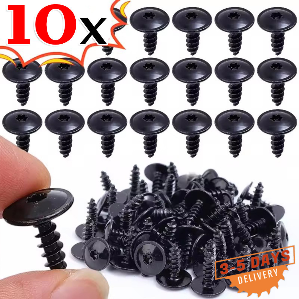 รถล้อ Arch Splash Guard Torx สกรู 10 ชิ้น | VW ฝาครอบเครื่องยนต์คลิปยึด 19.5 มม.เหล็ก Self-Tipping แผงยานยนต์ Rivets