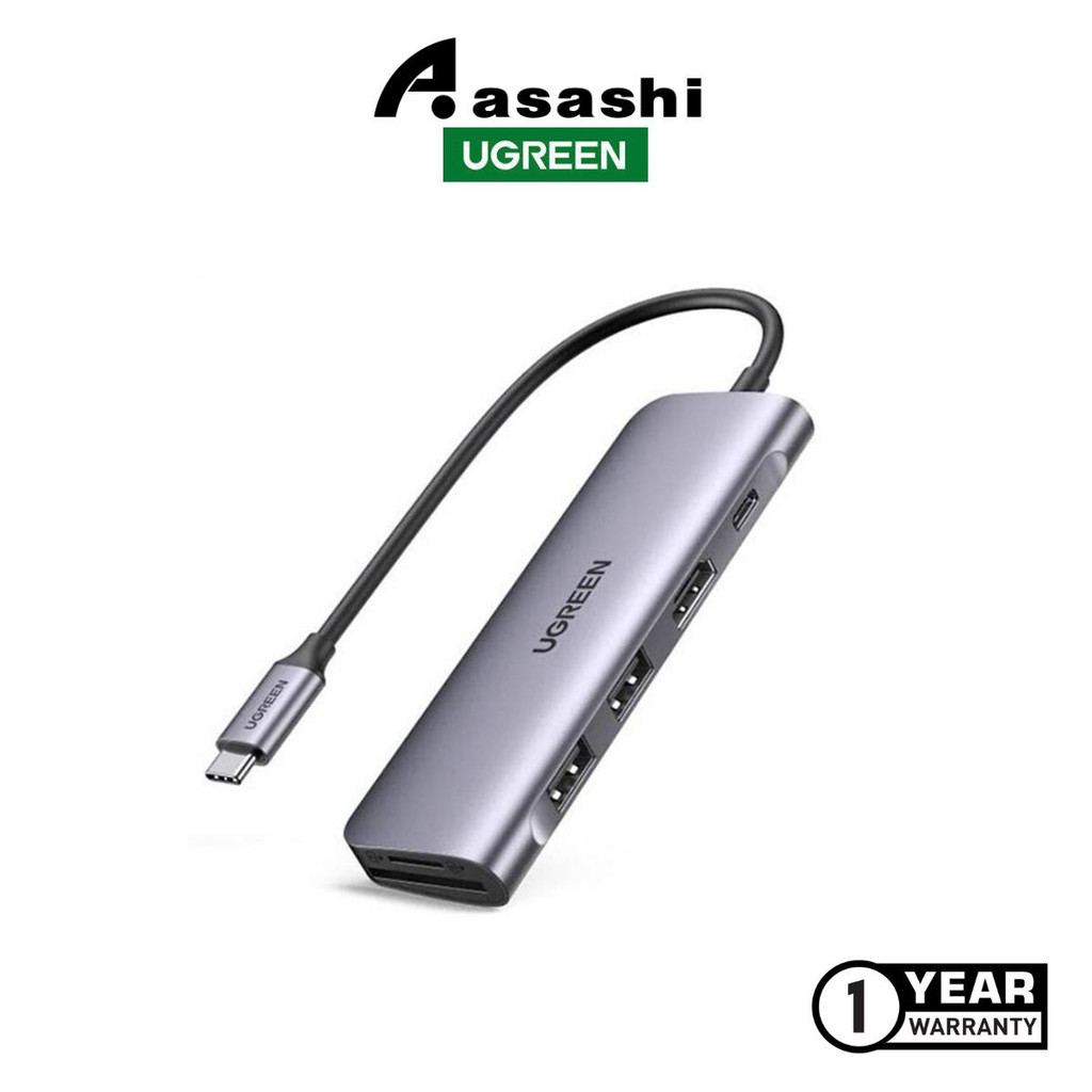 UGREEN CM195 USB-C 3.1 7in1 Docking HDMI 4K@60HZ+2*USB-A 3.0+USB-C 3.1+SD&TF+PD เคสอลูมิเนียม