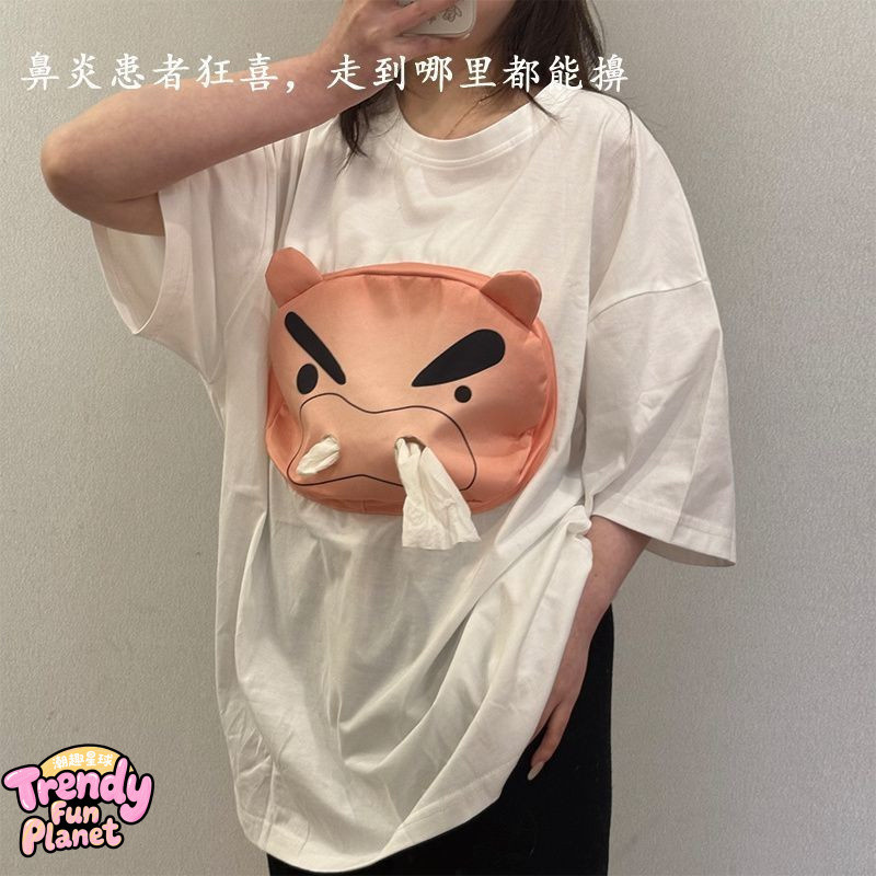 สร้างสรรค์เสื้อยืดกระดาษทิชชูอ้วน Zuo Weimen ตลกโง่แขนสั้นเสื้อยืดคู่กระดาษทิชชูน่ารักเสื้อผ้าโง่ - รูปที่ 7