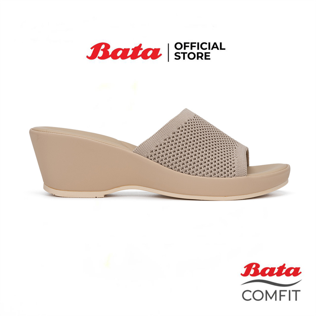 Bata บาจา Comfit รองเท้าเพื่อสุขภาพแบบสวม สูง 2 นิ้ว สำหรับผู้หญิง รุ่น VILANAI สีดำ 7016175 สีเบจ 7018175