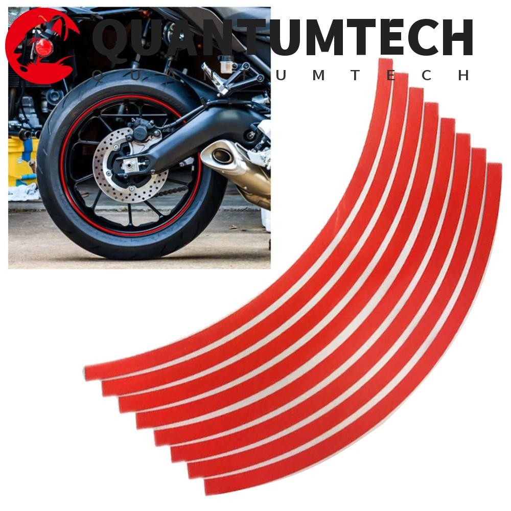 QUANTUMTECH สติกเกอร์สะท้อนแสงสําหรับ Honda สําหรับ Kawasaki สติ๊กเกอร์ติดมอเตอร์ไซค์ สติ๊กเกอร์ติดล้อรถ สติ๊กเกอร์ติดจักรยาน 17"18" เทปขอบล้อ
