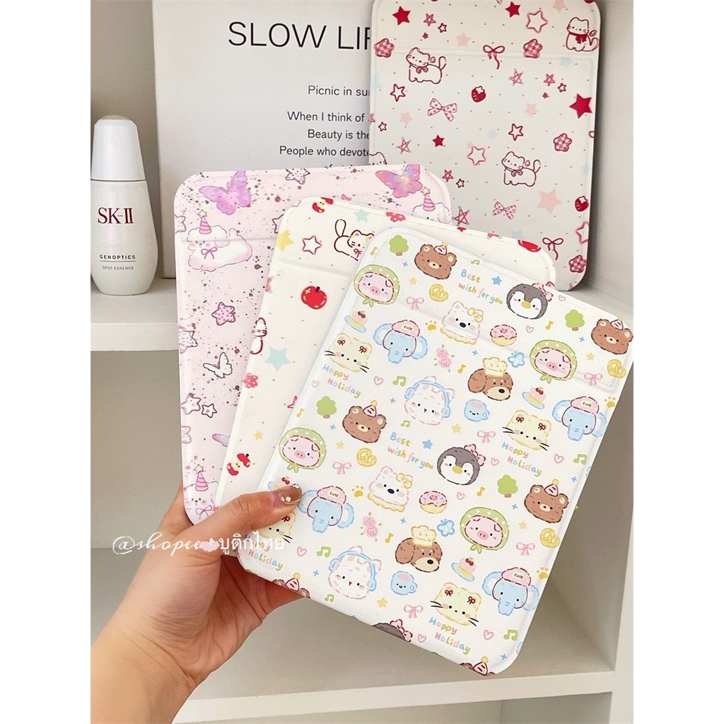 กระจกตั้งโต๊ะ กระจกพกพา กระจกแต่งหน้า กระจกพับ ลายใหม่ 4 แบบ มี 2 ​​ขนาดให้เลือก พร้อมส่งไทย!!