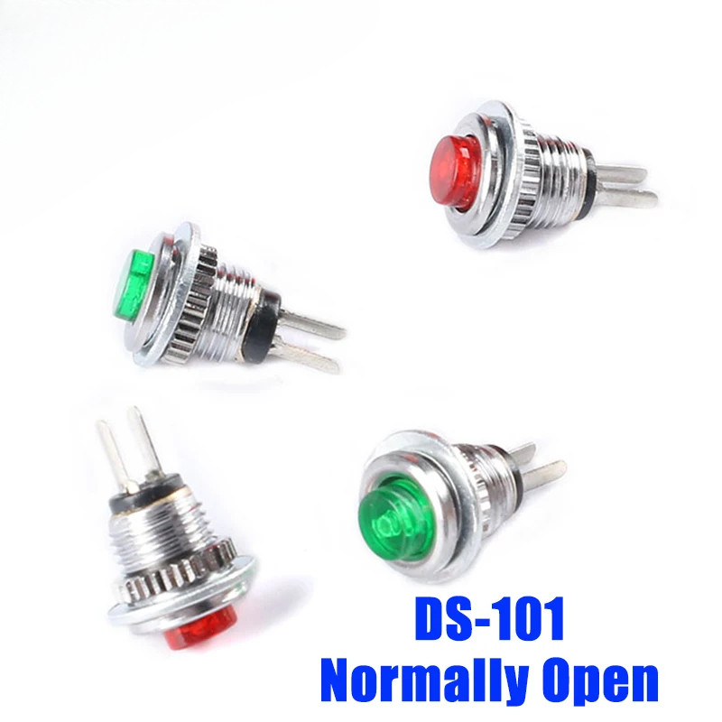 5 ชิ้น/1 ชิ้น DS-101 8 มิลลิเมตรเปิด/ปิดสวิตช์ปุ่มกด Mini Lockless Momentary ON OFF PUSH ปุ่ม Micro ปกติเปิดสวิทช์
