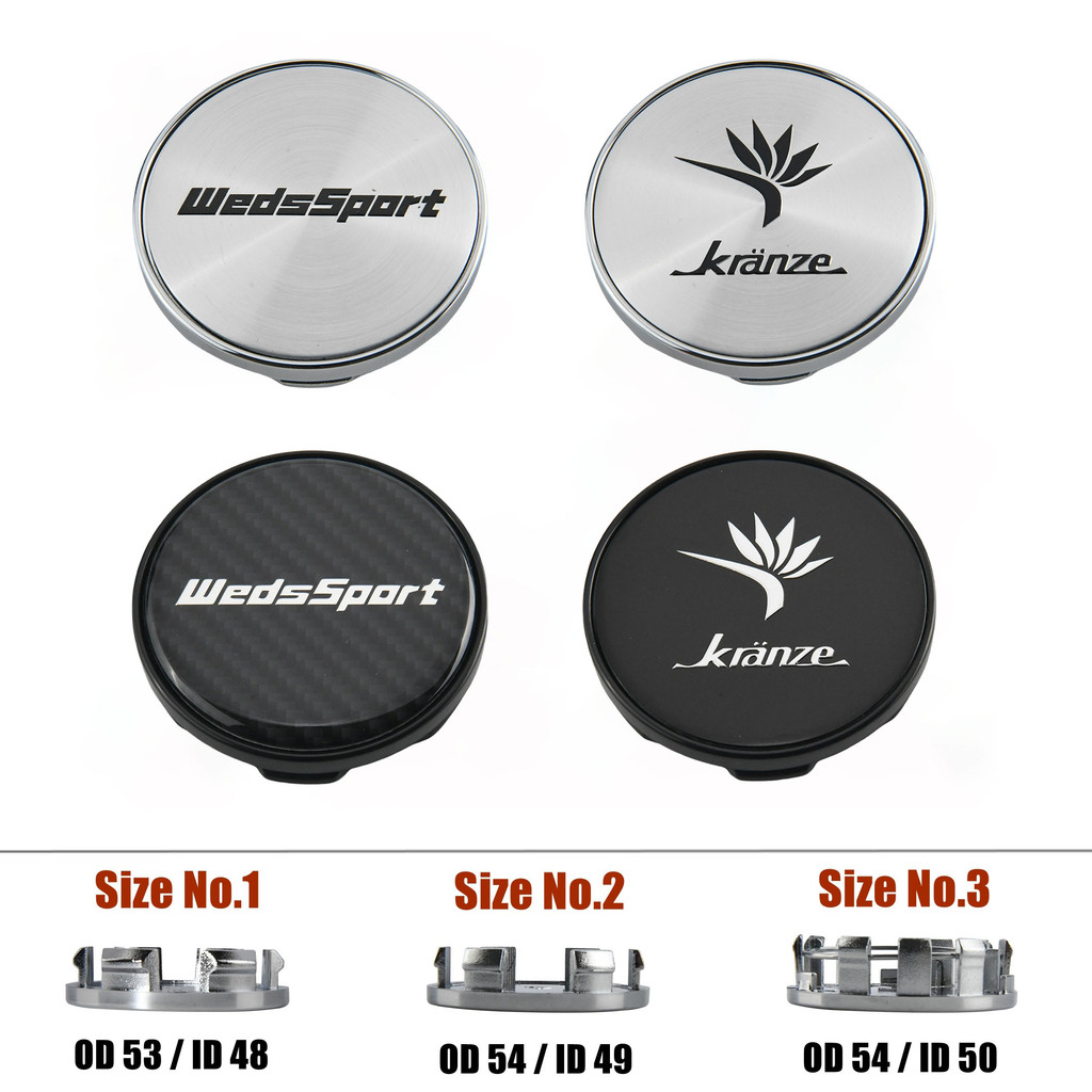4ตัว 53มม ฝาครอบดุมล้อ wedssportฝาปิดดุมล้อ 54มม ฝาครอบล้อ kranze ฝาดุมล้อ