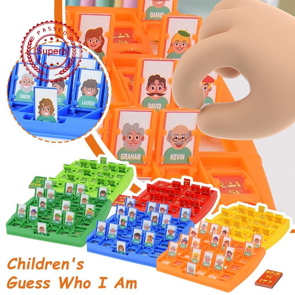 เด็ก Guess I Am Guess Who I Am การเรียนรู้ปริศนาของเล่นแบบโต้ตอบเกมการฝึกอบรมของเล่นบอร์ด M8r9