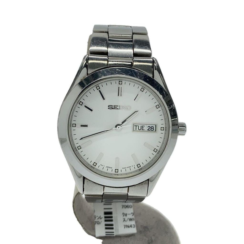 Seiko(ก) นาฬิกาข้อมือ Seiko Mens Quartz Analog Stainless Steel Wht Slv 7N43-9070 ส่งตรงจากญี่ปุ่น มื