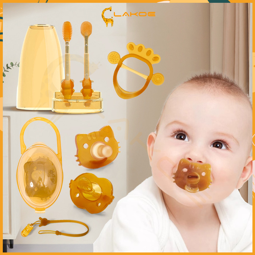 LAKOE จุกหลอก จุกนมซิลิโคน จุกดูดนม จุกดูด สำหรับเด็ก ชุดสามชิ้น จุกหลอก เด๊กแรกเกิด จุดหลอกเด็ก จุกนม