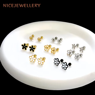 ต่างหูดอกไม้ 20G กระดูกอ่อน Tragus เจาะ 1 PC 316L สแตนเลสสตีลหู