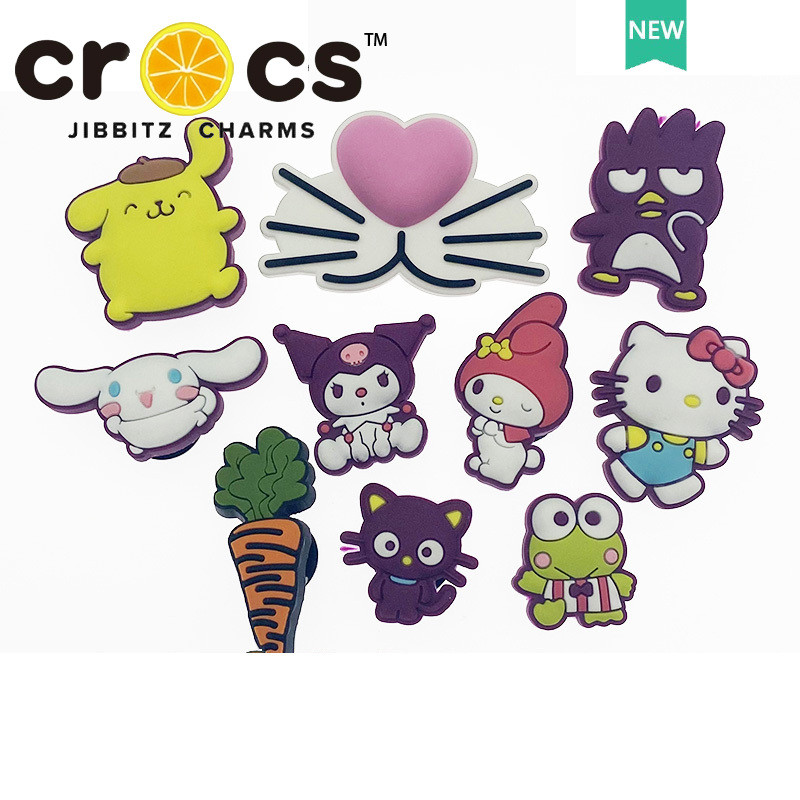 jibbitz crocs ชาร์มหัวเข็มขัดหลุมรองเท้า อุปกรณ์เสริมการ์ตูน Sanrio ยุโรปอเมริกา Melody Kuromi อุปกรณ์เสริมรองเท้า จิ๊บบิท ตัวติดรองเท้า crocs