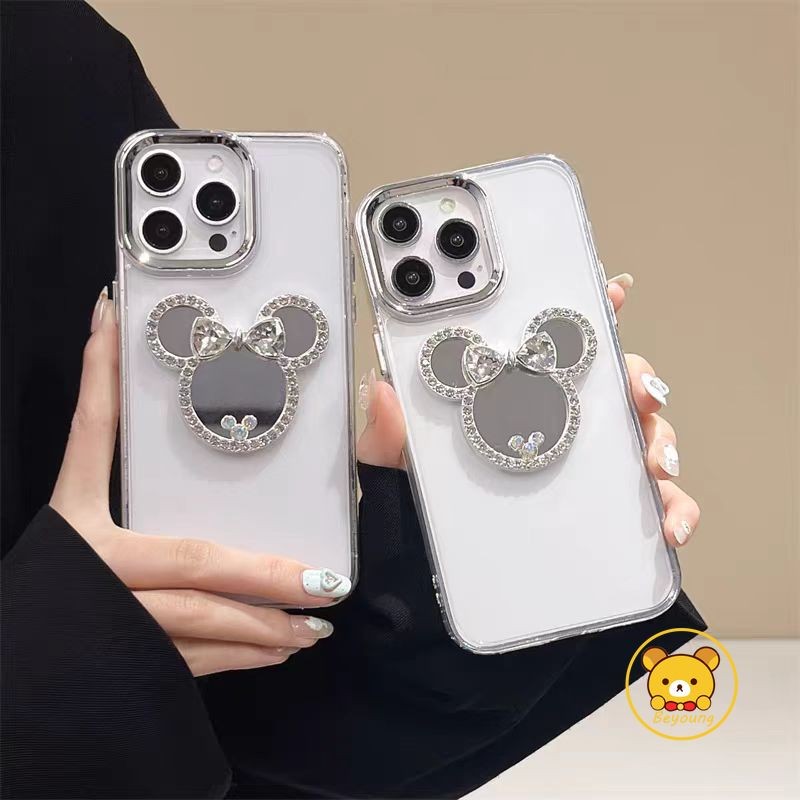 เพชร Mickey Mirror Clearเคสโทรศัพท์สําหรับVivo Y93 Y93s Y91i Y91C Y37 Pro Y37M Y36T Y03 Y19 Y18 Y18E