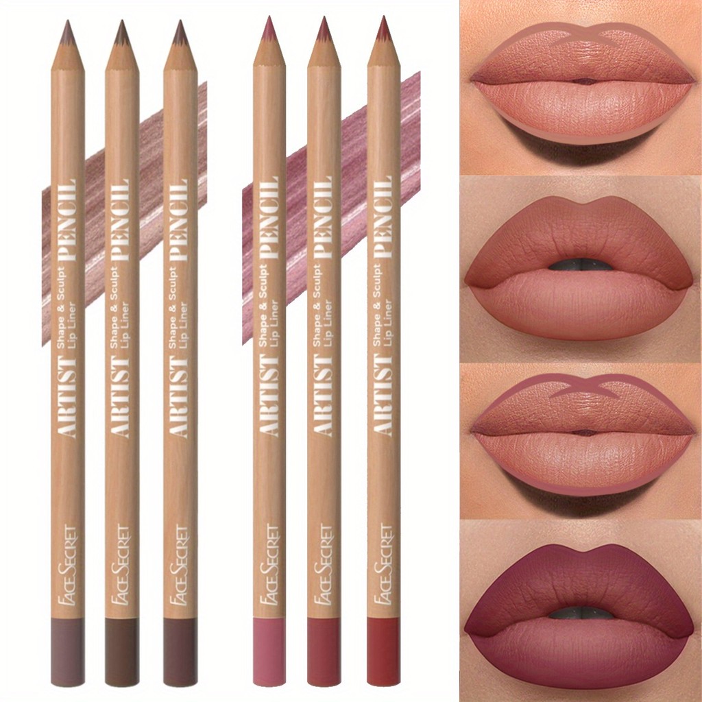 Beauty GLAZED 3 ชิ้น Long-Lasting Velvet Lip Liner Matte ลิปสติก - กันน้ํา รอยเปื้อน เหมาะสําหรับทุกสภาพผิว
