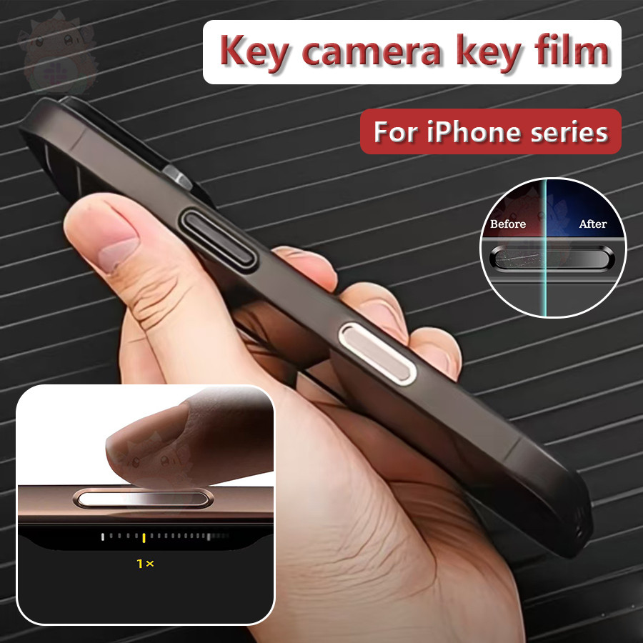 5PcsCamera ปุ่มควบคุมสติกเกอร์สําหรับ iPhone 16 Pro Max 16 Pro 16 Plus Soft Fiber Glass ด้านข้างปุ่มฟิล์ม