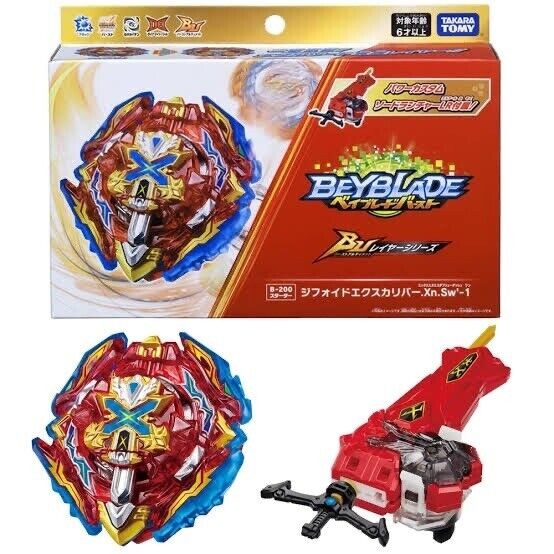 Takara Tomy Beyblade Burst Starter B-200 Xiphoid Excalibur .Xn.sw-1 พร้อม Launcher ของเล่นใหม่