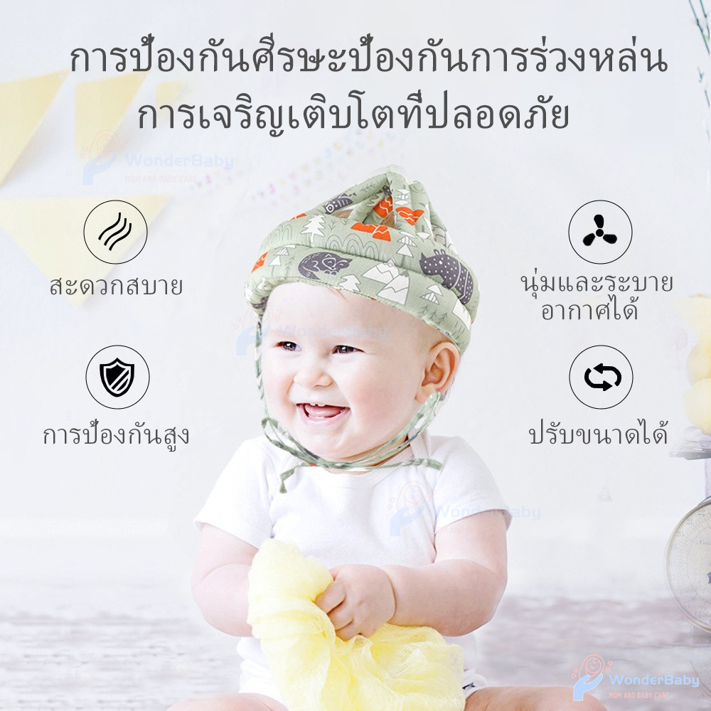 WONDERBABY กันน็อคเด็ก กันน็อกเด็ก ปกป้องอันตรายจากการล้ม หมวกเด็ก เด็กหัดเดิน หมวกกันกระแทกเด็ก 360 องศา หมวกกันกระแทก
