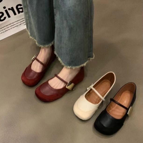 Soft-soled Boat Shoes รองเท้าหนังขนาดเล็ก Round Toe Casual High-End Fashion