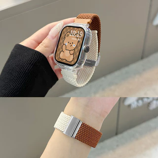 2 in 1 Case + Strap สําหรับ Redmi Watch 5 Active สมาร์ทวอท์ชไนลอนถักสายรัดข้อมือแบบปรับได้ Redmi Watch 5 Lite สายนาฬิกาเข็มขัดอุปกรณ์เสริม
