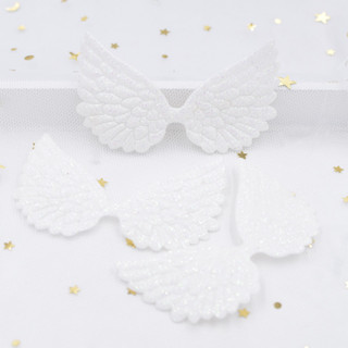 20 ชิ้น 74*43 มิลลิเมตรสีขาว Angel Wing Appliques ด้านเดียว …